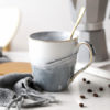 Atlantis Cream Marble Mug - Royal Gray